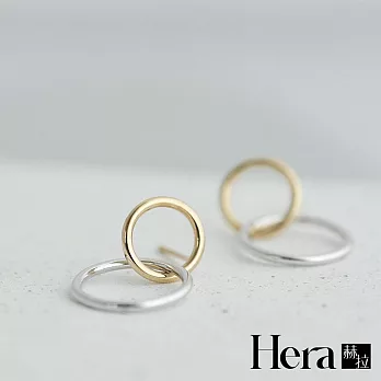 【Hera 赫拉】歐美圓圈交錯精鍍銀耳環 H111120707 銀色