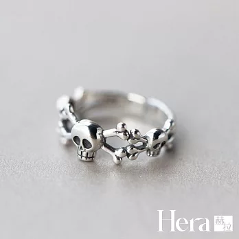 【Hera 赫拉】精鍍銀個性骷髏戒指 H112032208 銀色