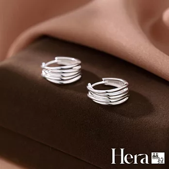 【Hera 赫拉】精鍍銀線條設計耳環 H112090505 銀色