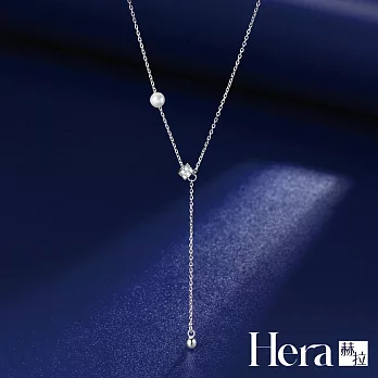 【Hera 赫拉】閃鑽流蘇運珠珍珠項鍊 H112091906 銀色