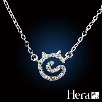 【Hera 赫拉】可愛貓星人鑲鑽項鍊 H112091909 銀色