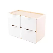 O-Life 組合式抽屜收納盒- 4抽屜/置物盒/收納箱/整理箱 米色