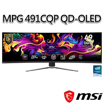 msi微星 MPG 491CQP QD-OLED 49吋 曲面電競螢幕