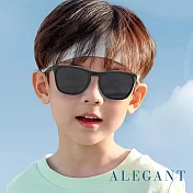 【ALEGANT】耀動時尚3-8歲兒童專用輕量矽膠彈性太陽眼鏡/UV400運動偏光墨鏡 星艦黑