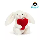 英國 JELLYCAT 18cm 愛心兔 (典雅白) Bashful Red Love Heart Bunny