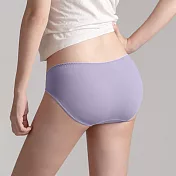 Khoo_低腰三角白白褲＿吸收分泌物內褲(一組三件) XS-S 淺紫色x3