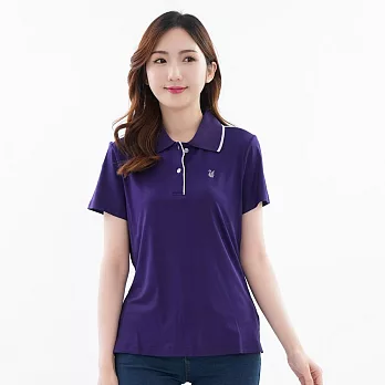 【遊遍天下】MIT台灣製女款顯瘦吸濕排汗抗UV機能POLO衫(GS1023) L 暗紫