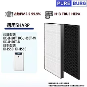 適用SHARP夏普KC-JH50T JH51T KI-JS50 HS50 空氣清淨機 HEPA替換濾芯+活性碳組