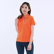 【遊遍天下】女款格紋領抗UV吸濕排汗機能POLO衫(GS1016) 3XL 桔色