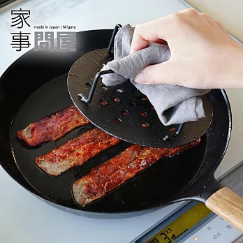 【家事問屋】日本製全不鏽鋼圓型煎烤壓肉板