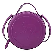 LONGCHAMP BOX-TROT系列小牛皮圓餅兩用斜背包(迷你) 紫