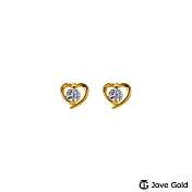 JoveGold漾金飾 兩人一心黃金耳環