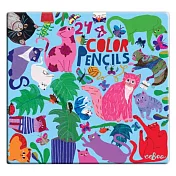 eeBoo 24色鉛筆(鐵盒)  - Cats at Work Color Pencils  阿咪家族