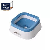 【Truly House】可車載寵物不濕嘴漂浮水碗 1L車載碗 懸浮飲水器 防打翻 貓咪飲水機 防濺水 貓狗飲水碗(兩色任選) 藍色