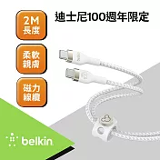 Belkin USB-C to USB-C 編織傳輸線(2M)-迪士尼系列 (白)