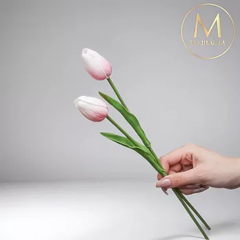 【Floral M】荷蘭蜜桃鬱金香櫻花粉仿真花花材（5入/組）