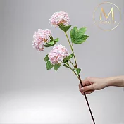 【Floral M】京都夏日繡球木槿粉仿真花花材（3入/組）