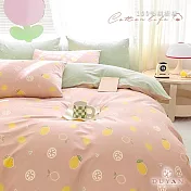 【DUYAN 竹漾】40支精梳棉雙人床包三件組 / 檸心粉戀 台灣製