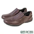 【GREEN PHOENIX】男 休閒皮鞋 樂福鞋 商務皮鞋 懶人鞋 吸震減壓 台灣製 EU40 咖啡色