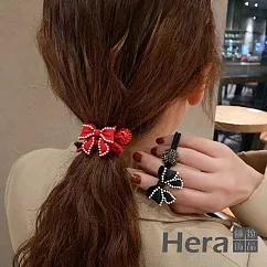 【Hera赫拉】專櫃精品環繞珍珠蝴蝶結髮圈─2色 黑色