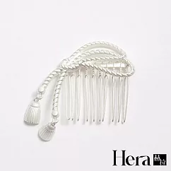 【Hera 赫拉】甜美流蘇繩結金屬髮插/髮簪─2色 銀色