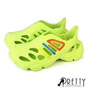 【Pretty】男 女大尺碼 洞洞鞋 雨鞋 防水鞋 輕量 厚底 EU40 綠色
