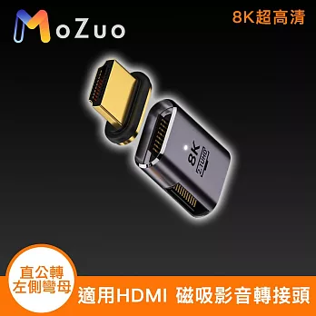 【魔宙】適用HDMI 8K超高清 磁吸影音轉接頭 直公轉左側彎母