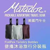 【Matador 鬥牛士】FlatPak Toiletry Bottle 便攜沐浴旅行分裝瓶-3色組(黑/酒紅/灰白)