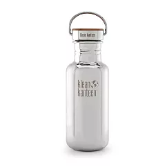 美國Klean Kanteen不鏽鋼冷水瓶532ml─鏡面鋼(竹片鋼蓋)