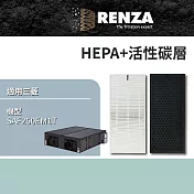 RENZA 適用 Mitsubishi 三菱重工 SAF250EM1T 全熱交換機 HEPA+活性碳 濾網 濾芯 濾心