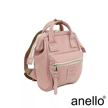 anello 新版2代輕質皮革經典口金迷你後背包 Mini size- 粉紅色