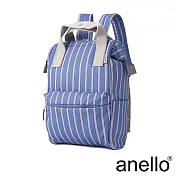 anello SONIA 格子條紋印花&素色款 經典口金後背包 Regular- 藍色
