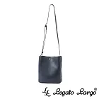 Legato Largo 驚異的輕量化 小法式簡約百搭斜背水桶包- 黑色