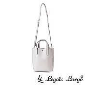 Legato Largo 驚異的輕量化 小法式簡約百搭 直式托特手提斜背兩用包- 淺灰色