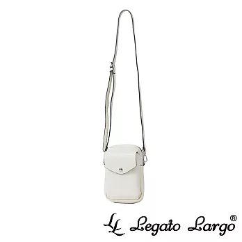 Legato Largo 驚異的輕量化 小法式簡約線條 斜背小包- 象牙白