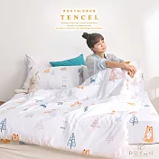 【DUYAN 竹漾】奧地利天絲單人床包涼被三件組 / 向陽花貍 台灣製