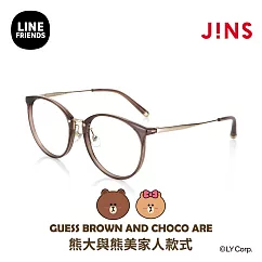 JINS|LINE FRIENDS系列眼鏡─熊大與熊美款式(URF─24S─039) 棕x金