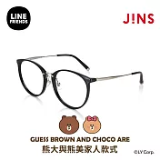 JINS|LINE FRIENDS系列眼鏡-熊大與熊美款式(URF-24S-039) 黑x銀