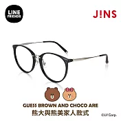 JINS｜LINE FRIENDS系列眼鏡-熊大與熊美款式(URF-24S-039) 黑x銀