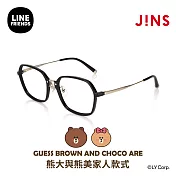 JINS|LINE FRIENDS系列眼鏡-熊大與熊美款式(URF-24S-040) 黑x金