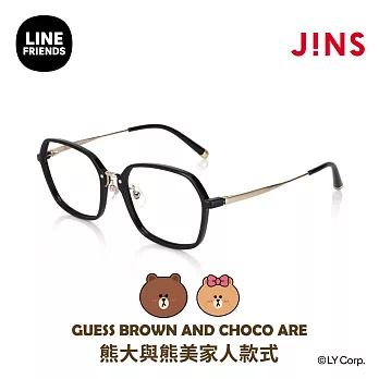 JINS｜LINE FRIENDS系列眼鏡-熊大與熊美款式(URF-24S-040) 黑x金