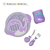 【MARCUS＆MARCUS】動物樂園用餐訓練學習禮盒組-紫鯨魚