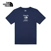 The North Face U MFO TYPESETTING LOGO S/S TEE  - AP 男女短袖上衣-藍-NF0A8AUW8K2 3XL 藍色