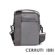 【Cerruti 1881】限量2折 義大利頂級小牛皮側背包肩背包 全新專櫃展示品(灰色 CEBO05148M)