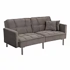 IDEA-北歐三段繽紛短絨沙發床/六色可選 灰色