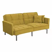 IDEA-北歐三段繽紛短絨沙發床/六色可選 黃色