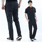 【遊遍天下】男款顯瘦多口袋彈性速乾涼爽吸排機能長褲(GP1023) M 黑色