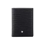 MONT BLANC 4810 系列木紋牛皮釦式4卡迷你短夾 (黑色)