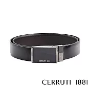 【Cerruti 1881】限量3折 義大利頂級小牛皮皮帶 全新專櫃展示品 CECT04748M(深咖啡色 附送禮提袋)