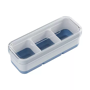 小樹屋-附蓋三格易脫模小型矽膠製冰盒(2入) 冰雪藍2入